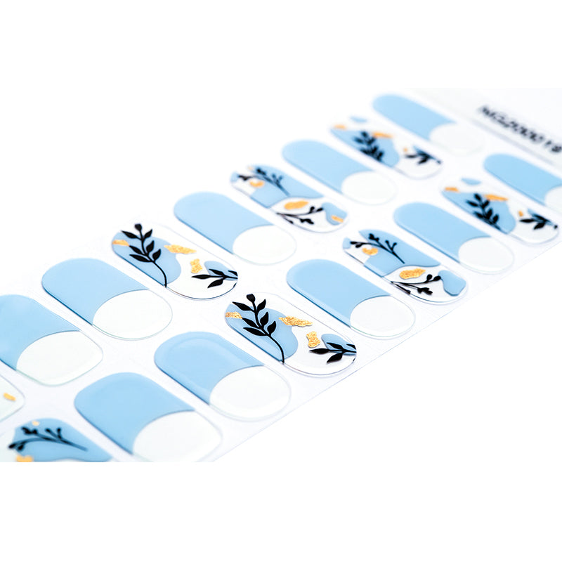 FRENCH BLUE FLOWER - UV GEL STRIPS