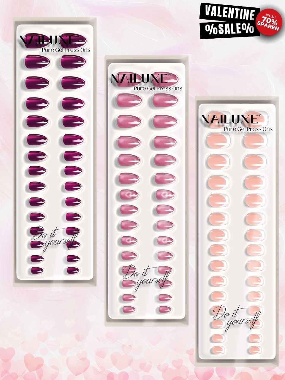 Valentine SALE 3er Pure Gel Press On Set