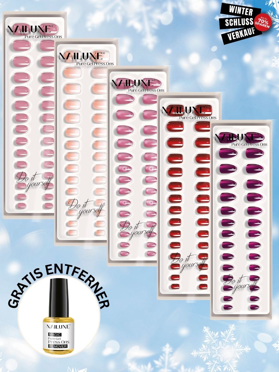 WSV SALE 5er - Pure Gel Press On Set