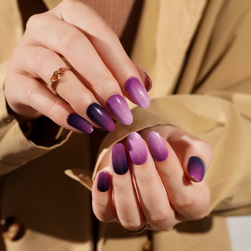 DARK VIOLET GLITTER - UV GEL STRIPS