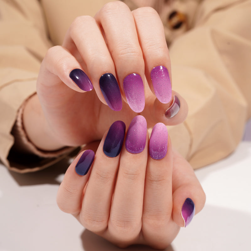 DARK VIOLET GLITTER - UV GEL STRIPS