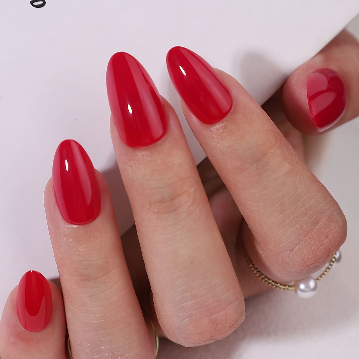 Bonfire Red - Short Almond - Pure Gel Press On