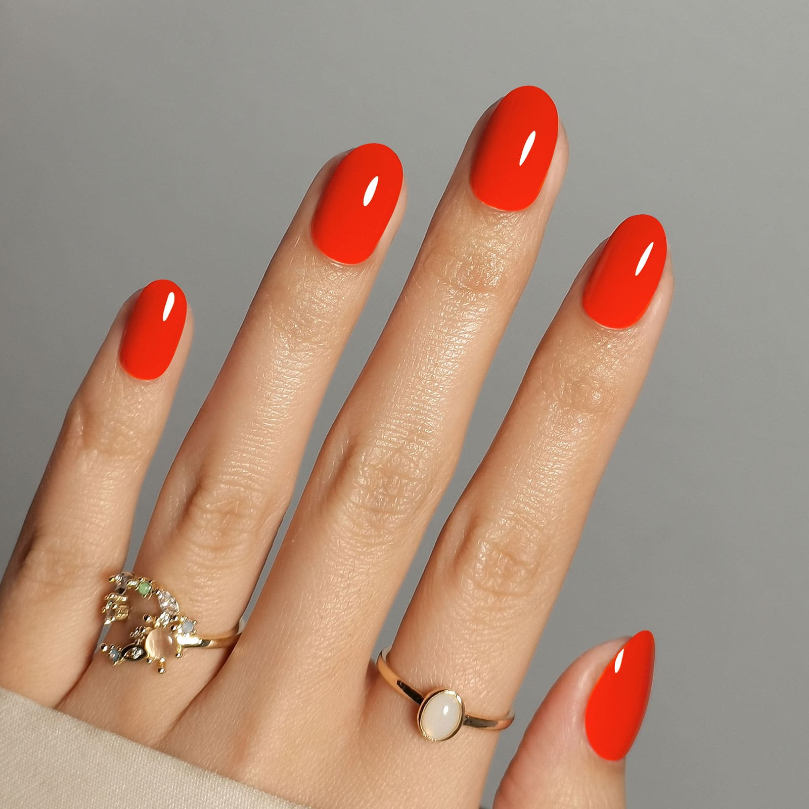 Fiesta Flame - Medium Round - Pure Gel Press On