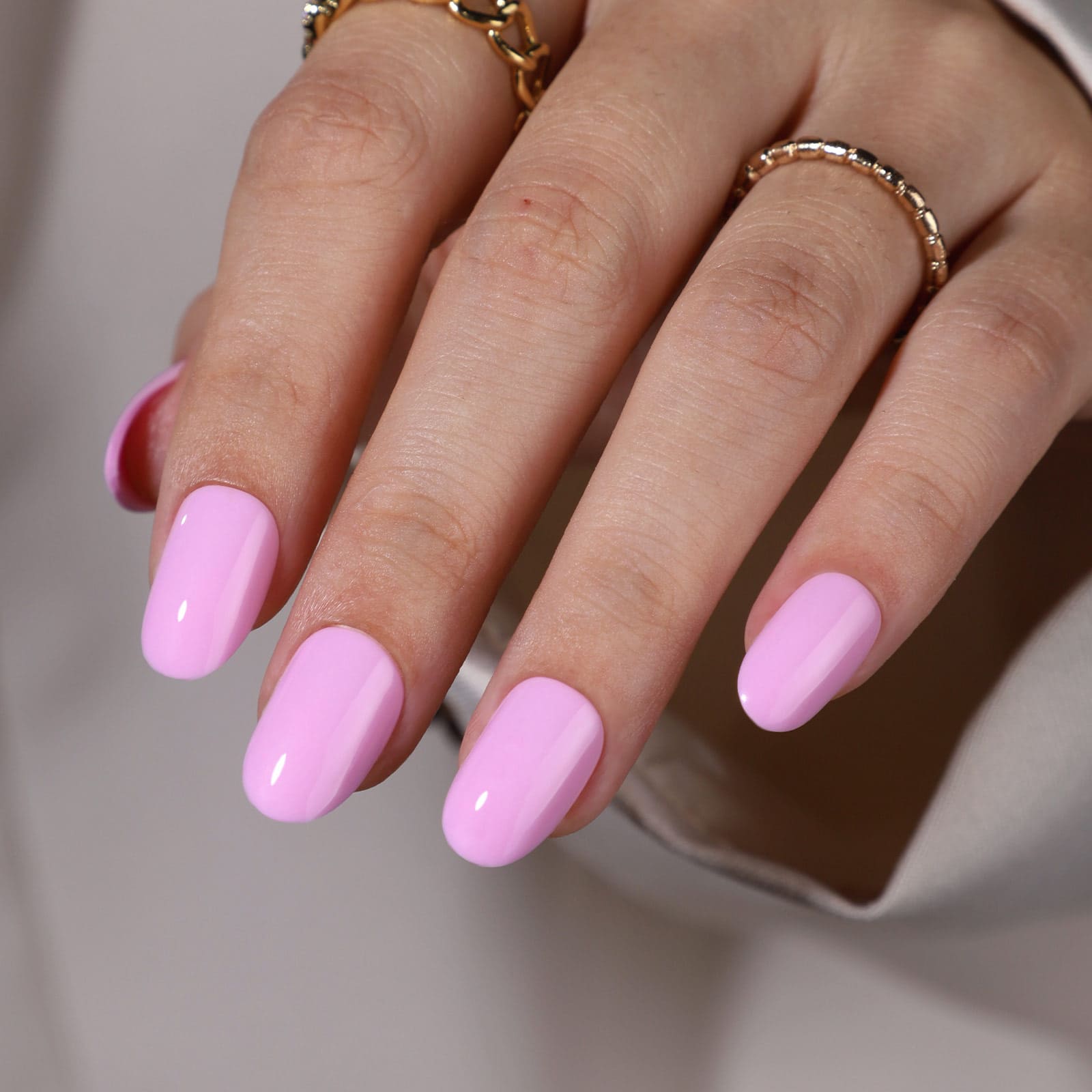 Flamingo Blush - Medium Round - Pure Gel Press On