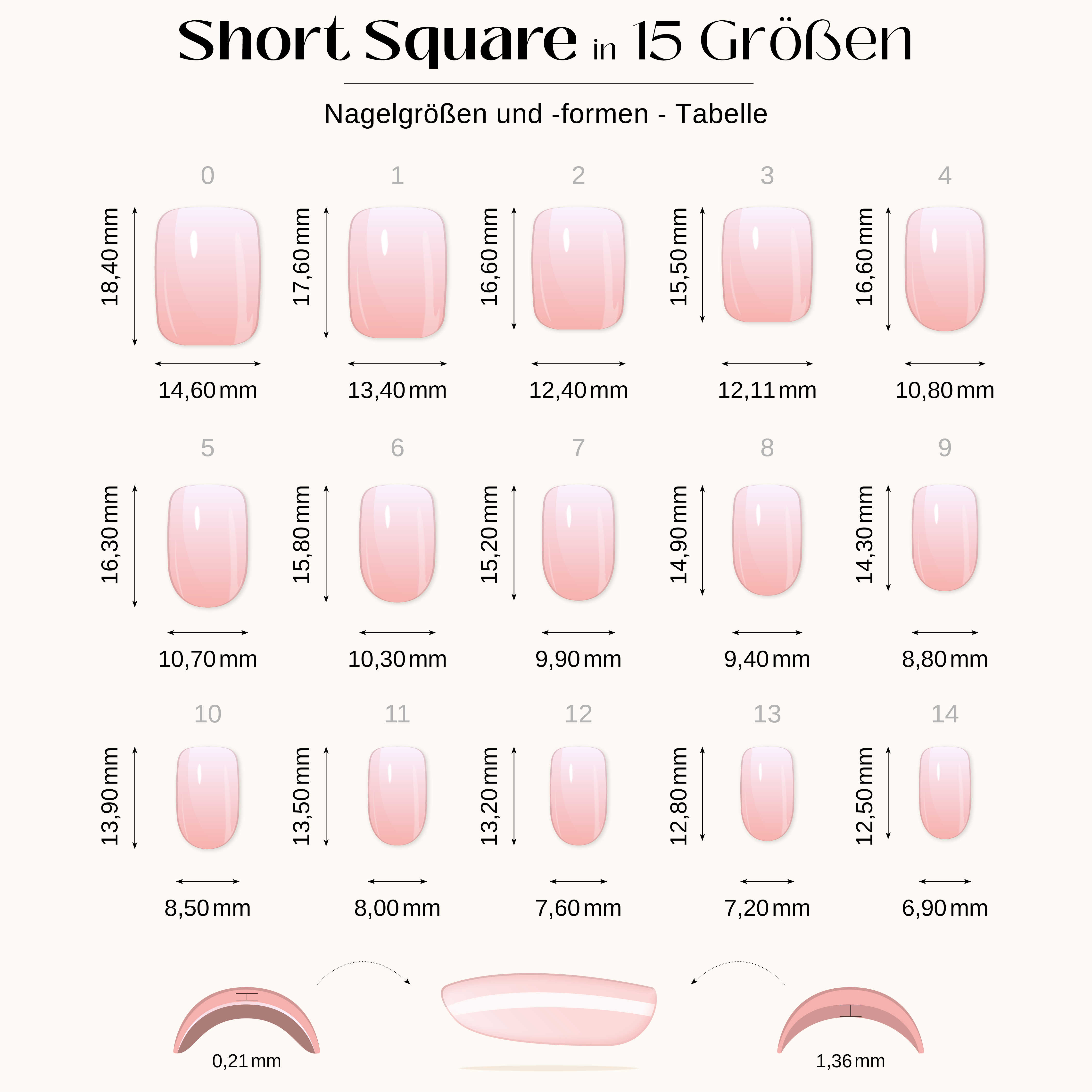 Grey Elegance - Short Square - Pure Gel Press On