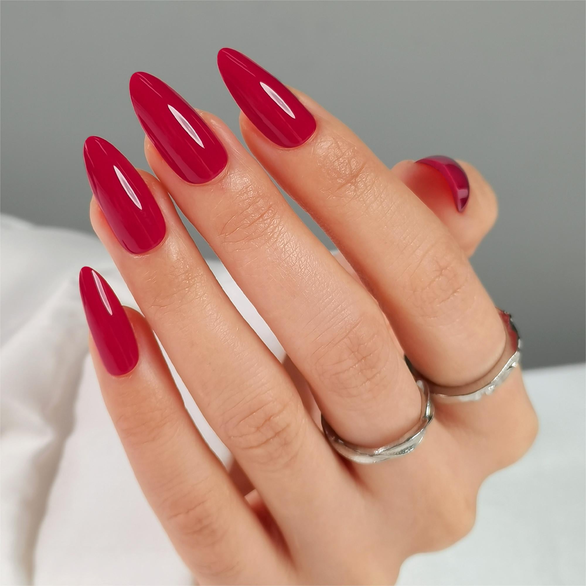 Bonfire Red - Medium Almond - Pure Gel Press On