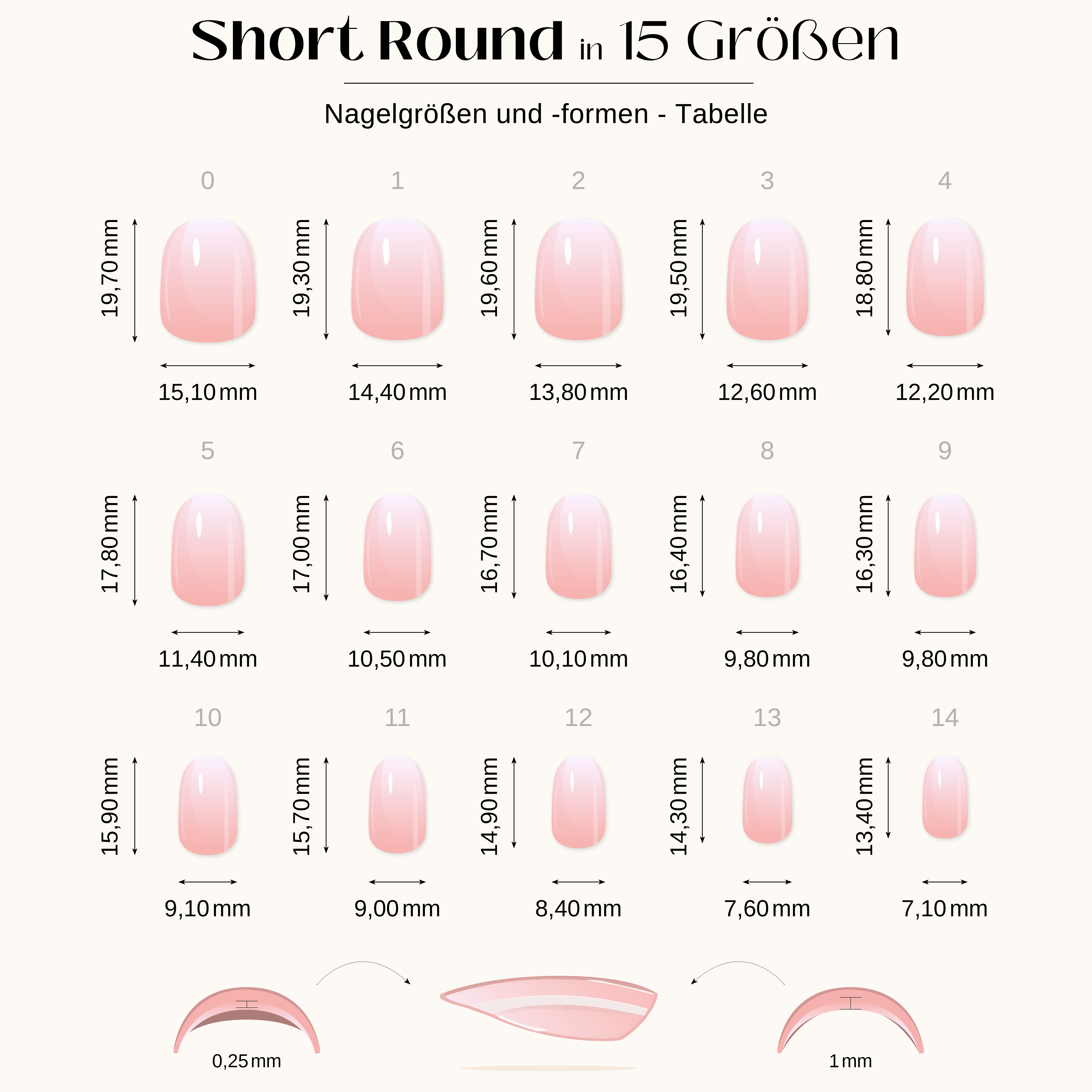 French Nail - Short Round - Pure Gel Press On