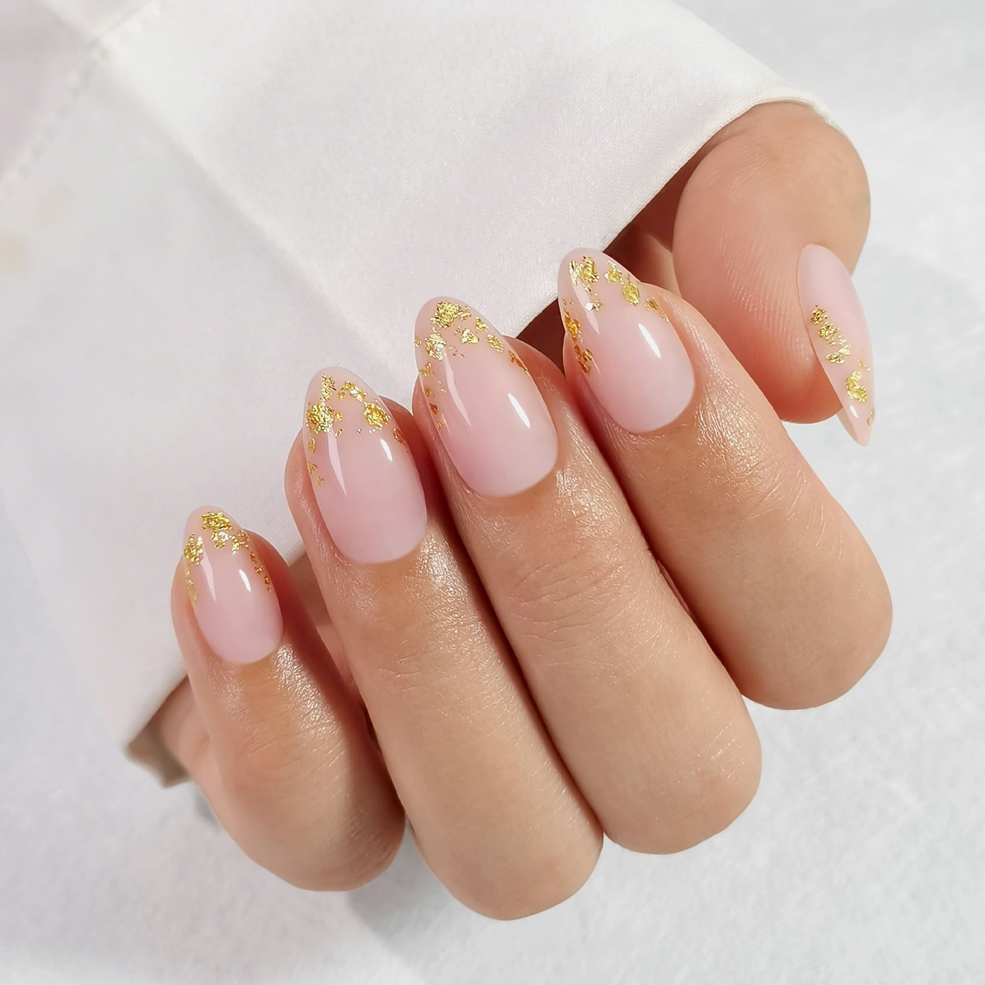 French Golden Luxe - Short Almond - Pure Gel Press On