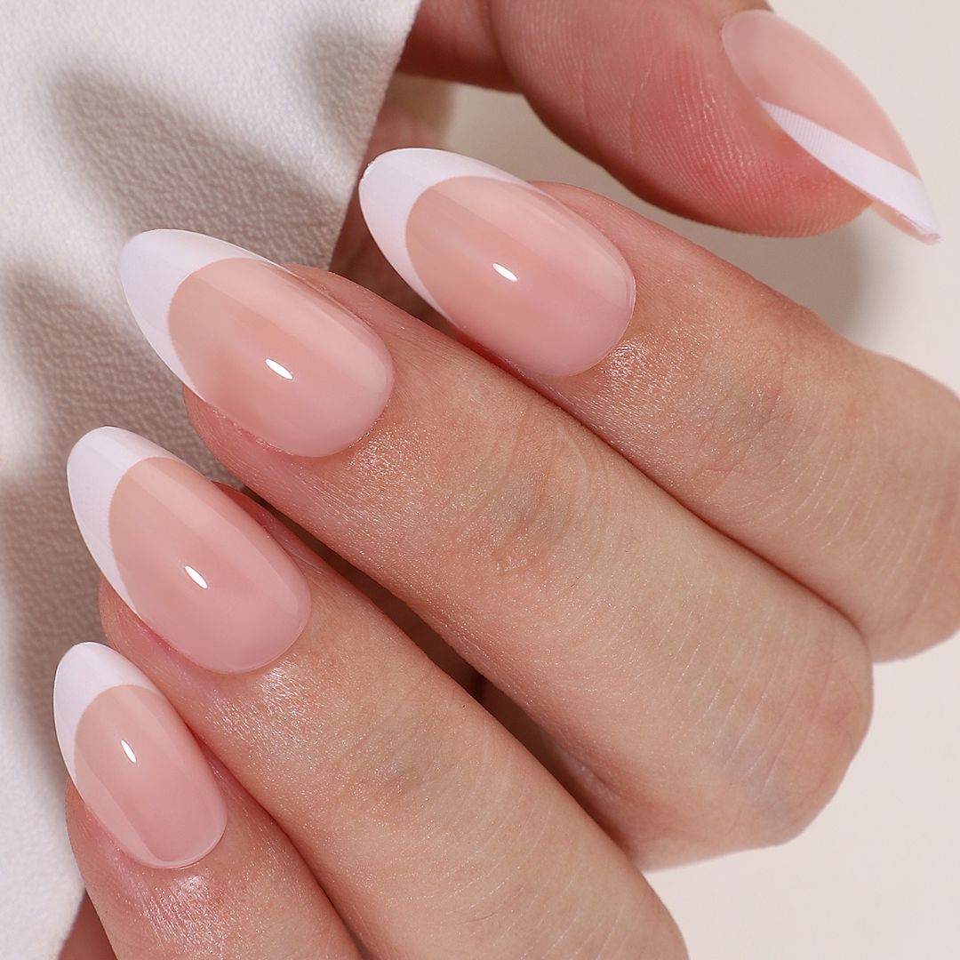 French Nail - Short Almond - Pure Gel Press On