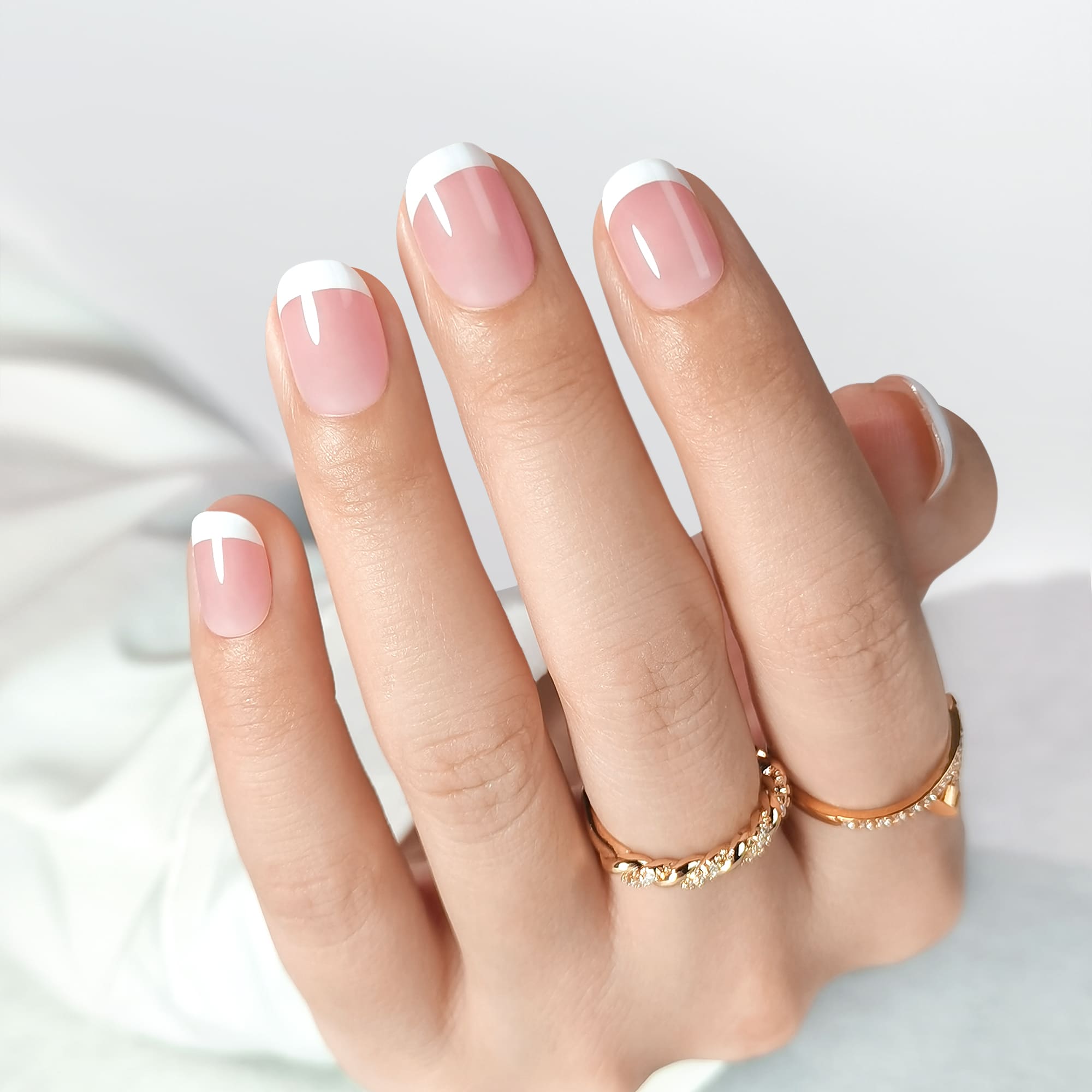 French Nail - Short Round - Pure Gel Press On