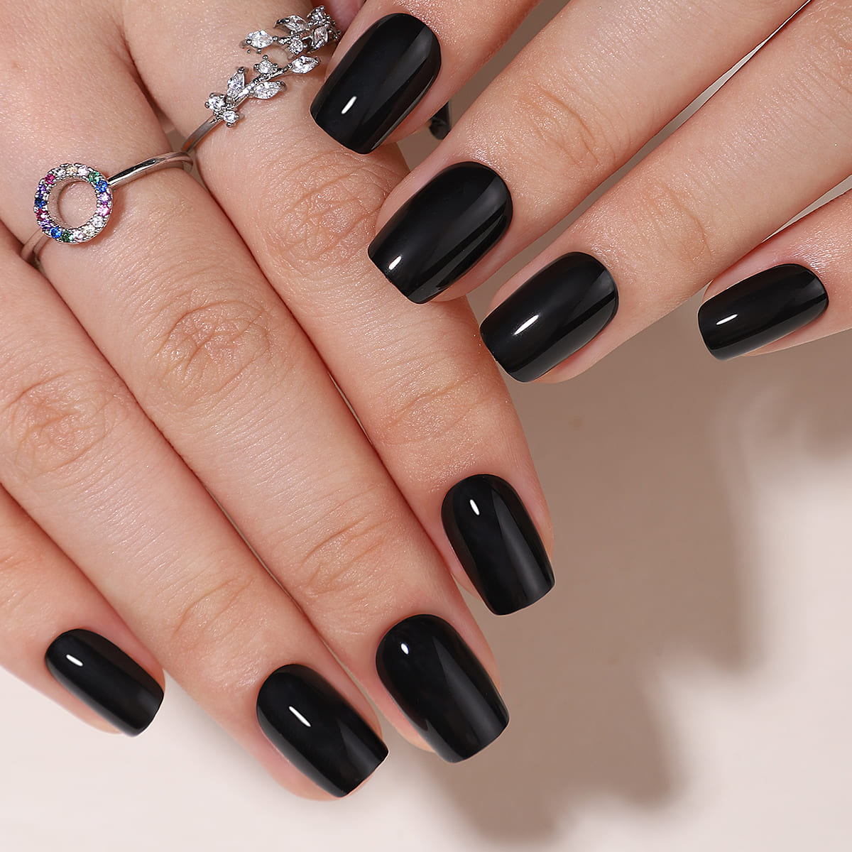 Dark Night - Short Square - Pure Gel Press On