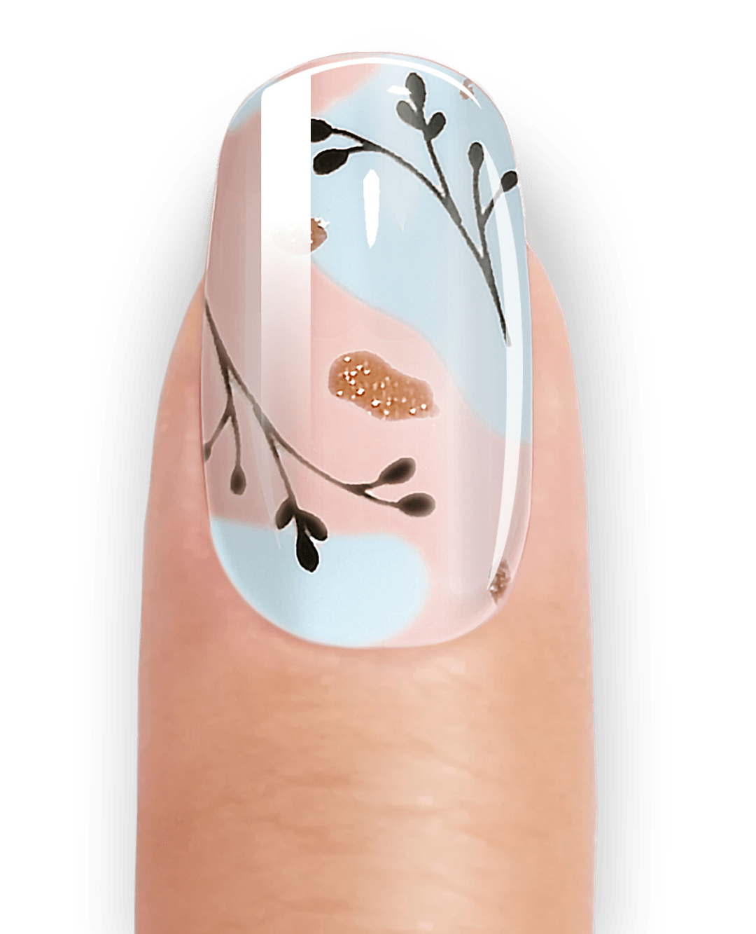 FRENCH BLUE FLOWER - UV GEL STRIPS