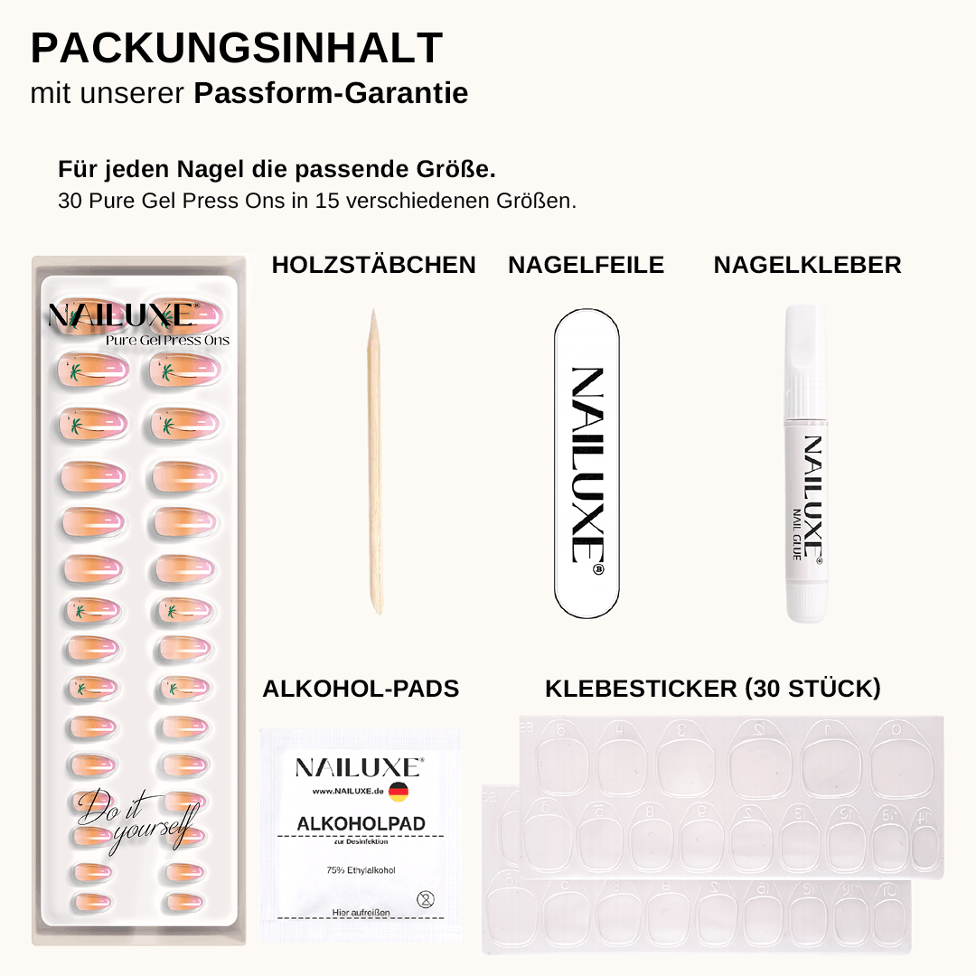 Palm Beach - Medium Almond - Pure Gel Press On