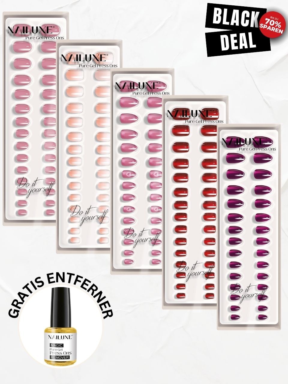 5er Pure Gel Press On Set