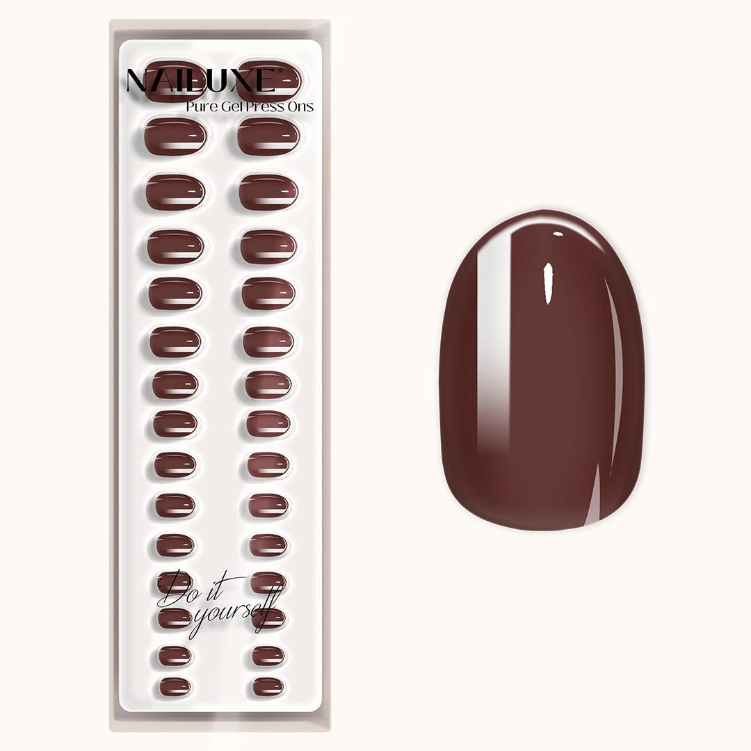 Coffee Kiss - Medium Round - Pure Gel Press On