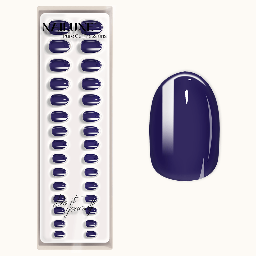 Deep Blue - Medium Round - Pure Gel Press On