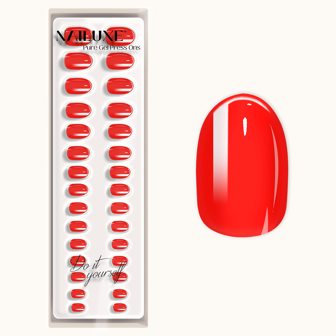 Fiesta Flame - Medium Round - Pure Gel Press On