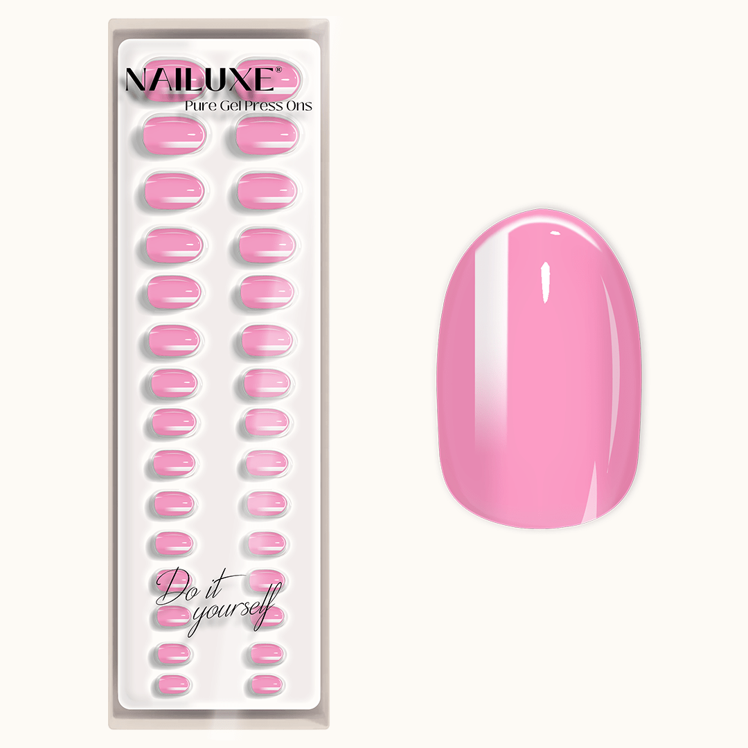 Flamingo Blush - Medium Round - Pure Gel Press On