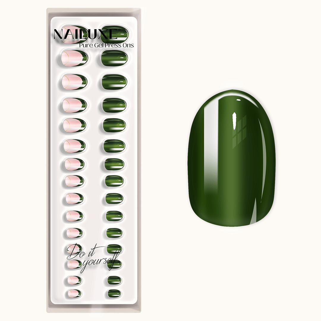 Olive Gold - Medium Round - Pure Gel Press On