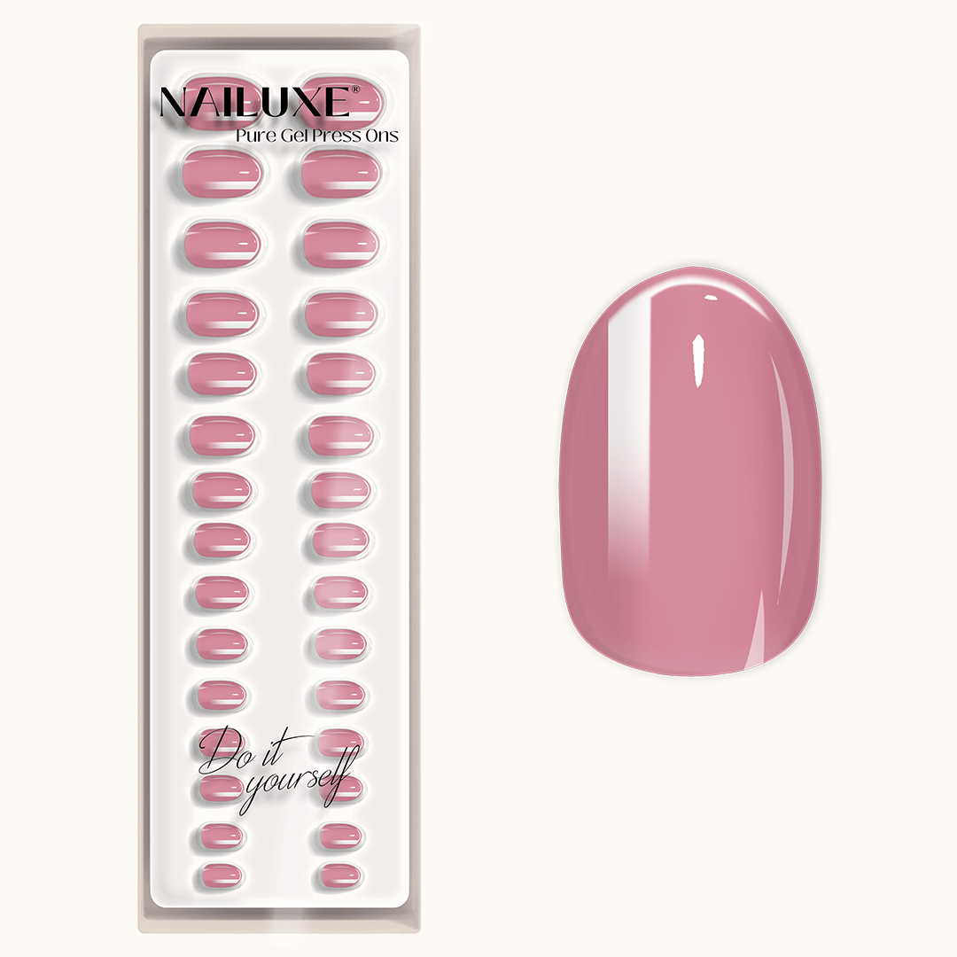 Rosy Fusion - Medium Round - Pure Gel Press On