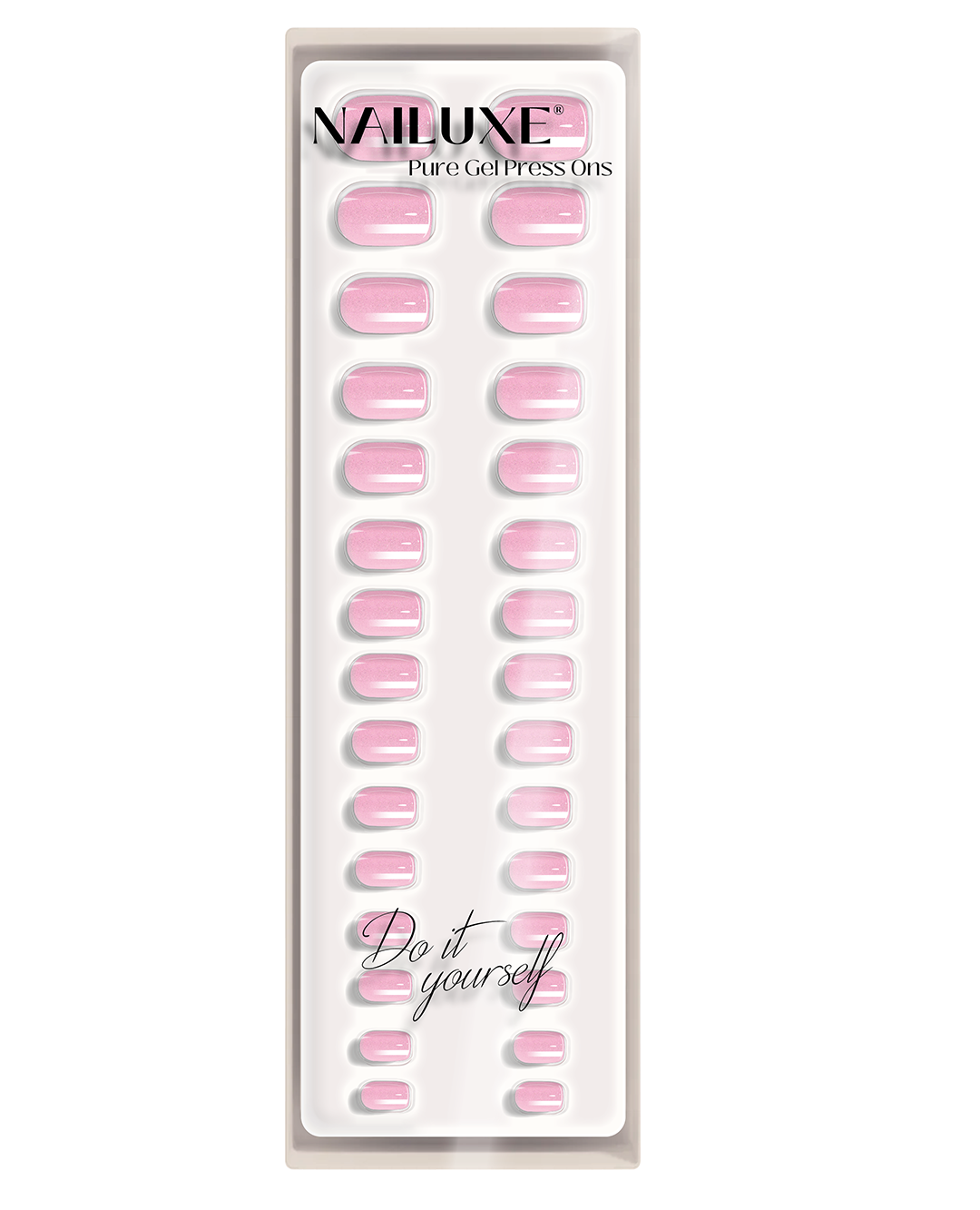 Pink Glitter - Short Square - Pure Gel Press On