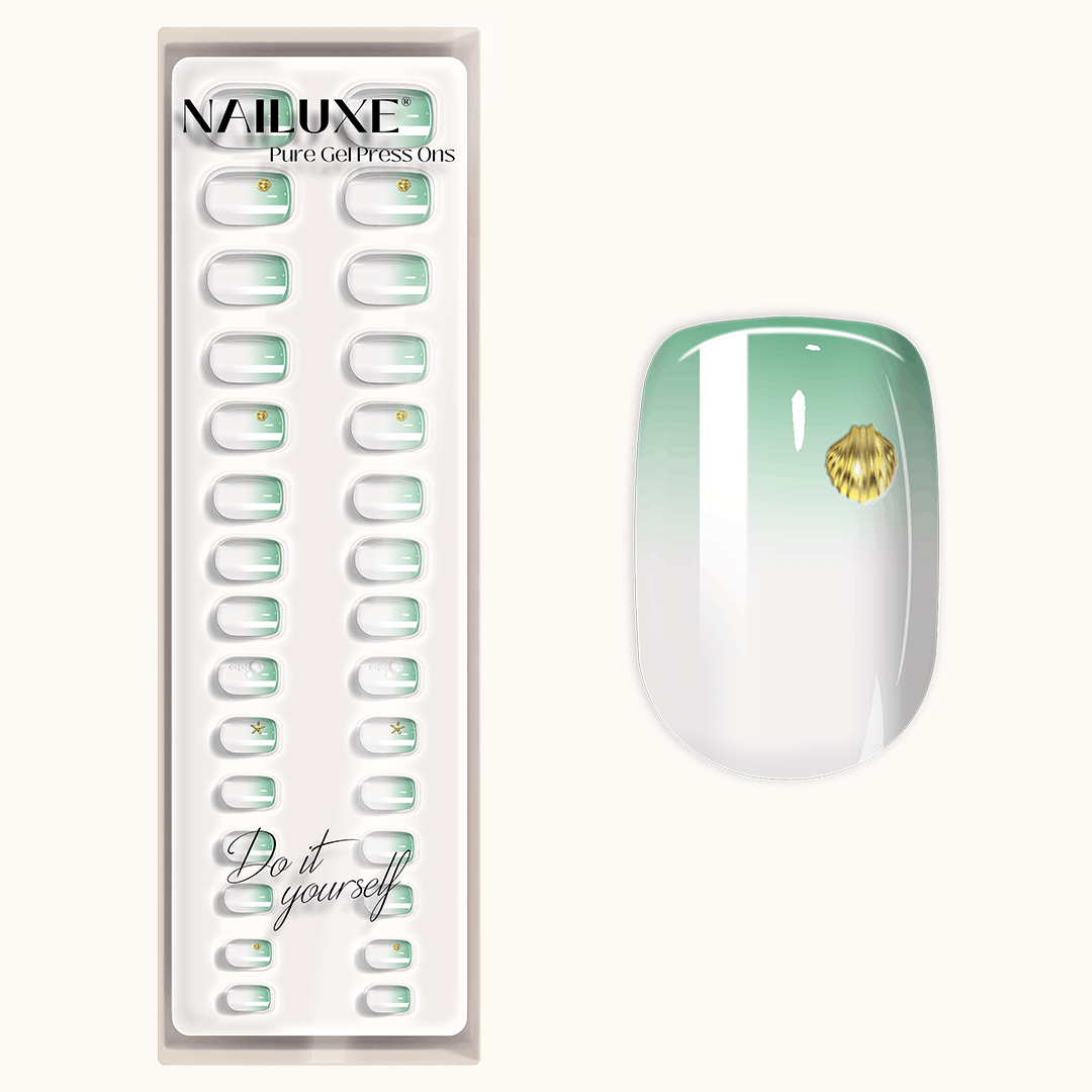 Seashell Mint - Short Square - Pure Gel Press On