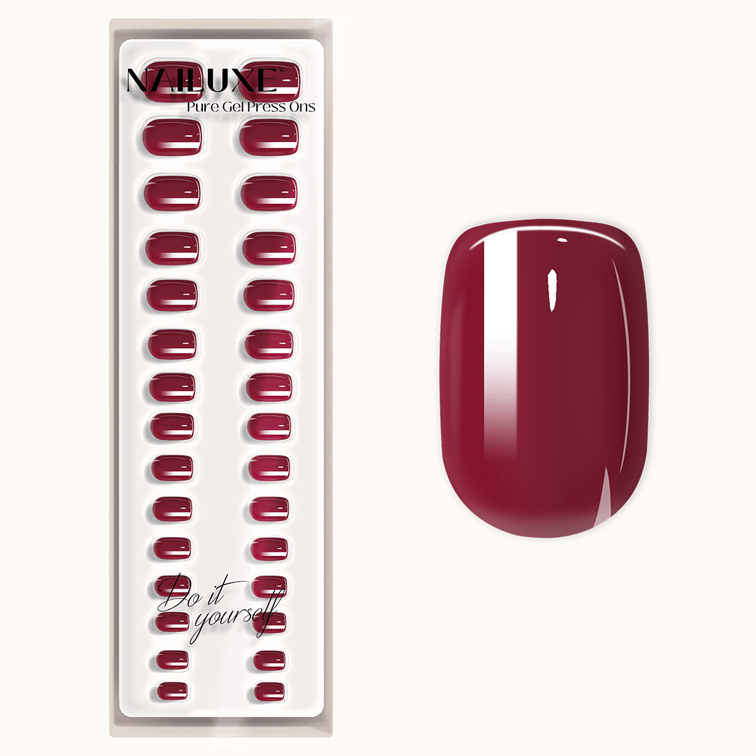 Bonfire Red - Short Square - Pure Gel Press On