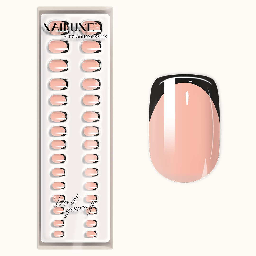 French Black - Short Square - Pure Gel Press On