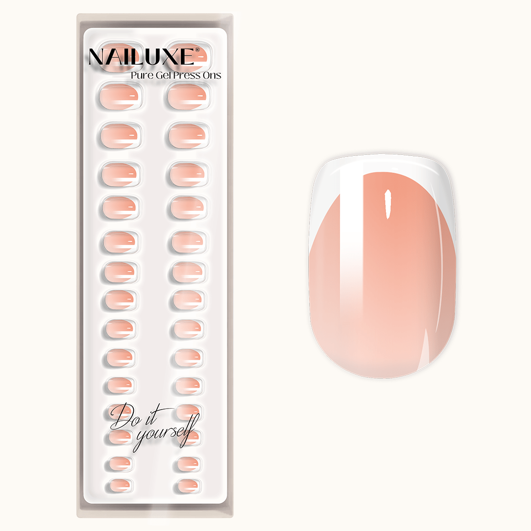 French Nail - Short Square - Pure Gel Press On