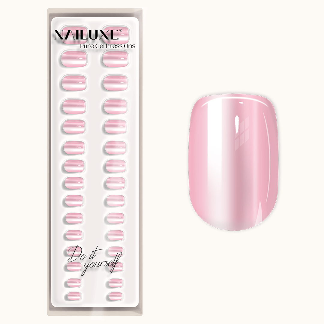 Rosé Charm - Short Square - Pure Gel Press On