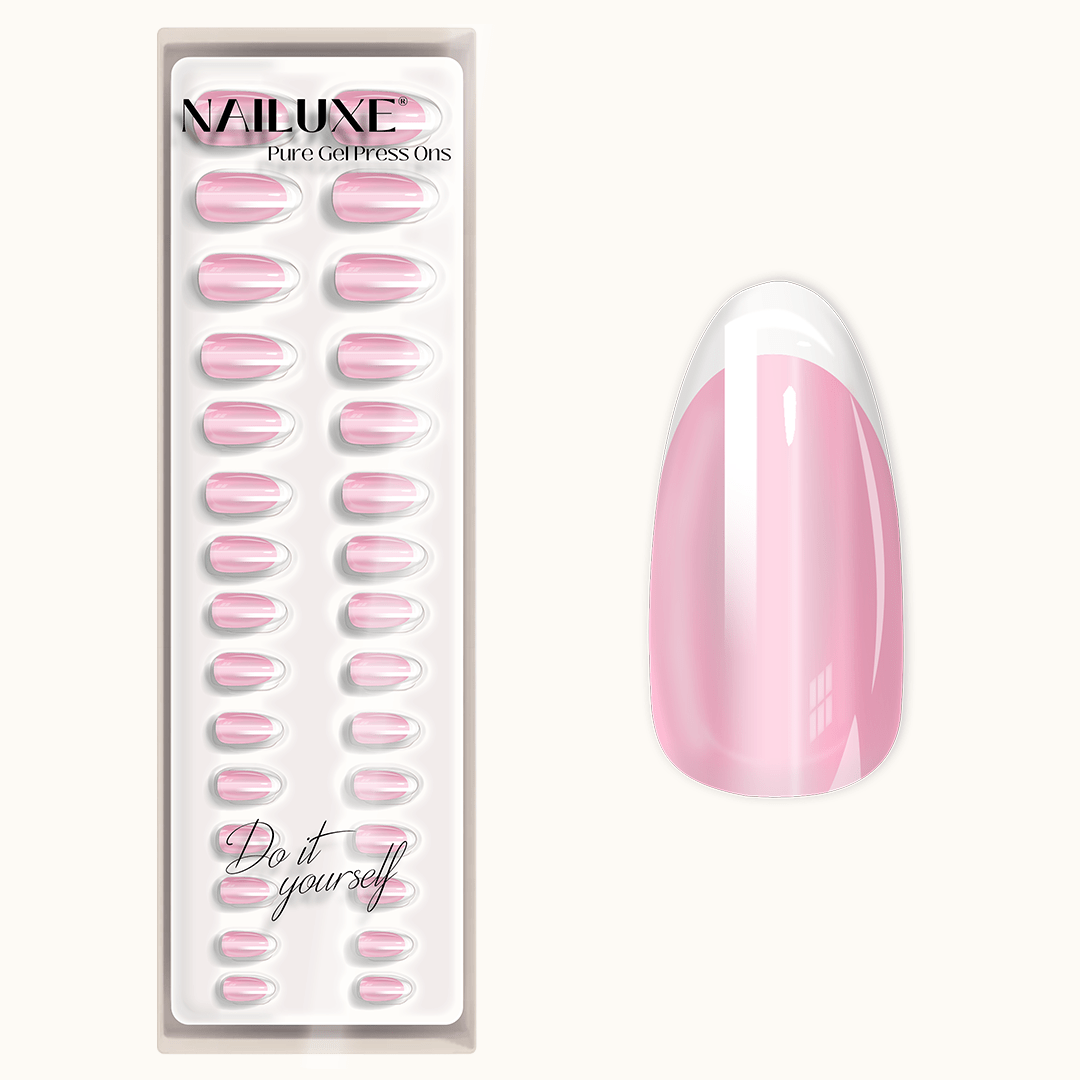 French Nail - Medium Almond - Pure Gel Press On
