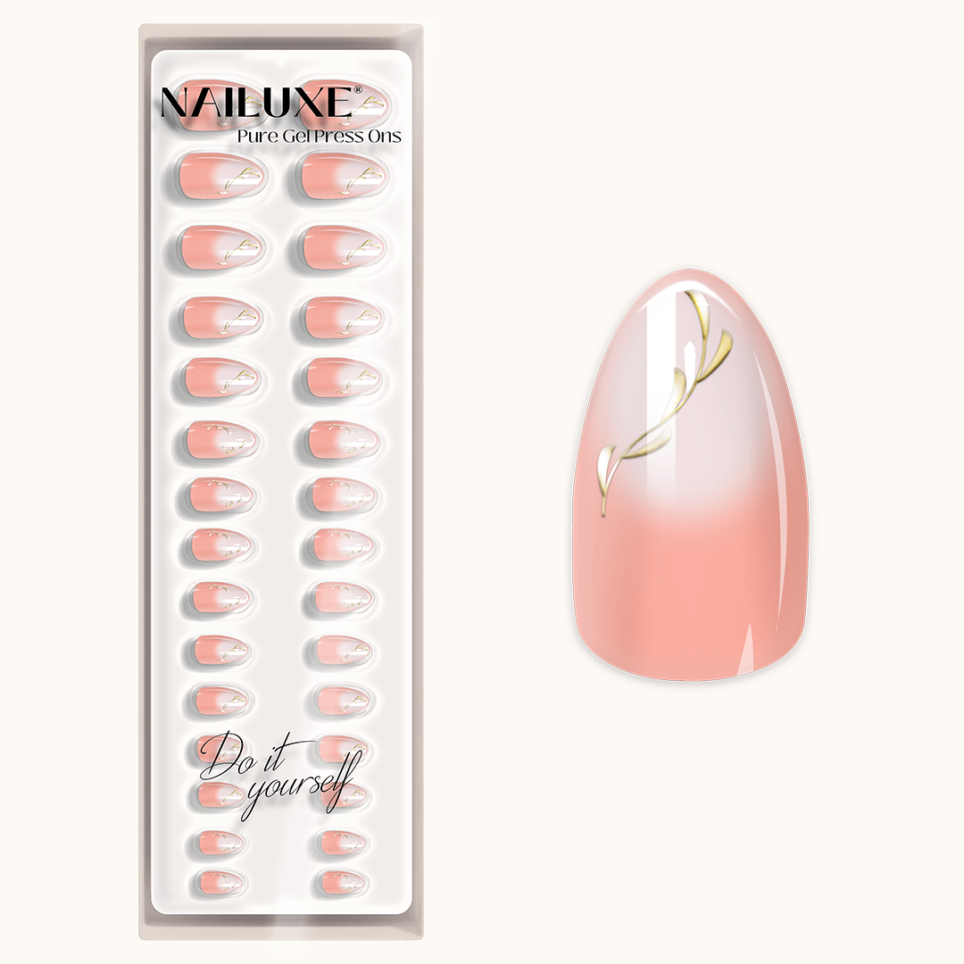 Baby Boomer Elegance - Short Almond - Pure Gel Press On