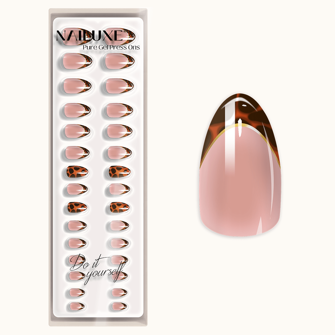 French Wild Leo - Short Almond - Pure Gel Press On