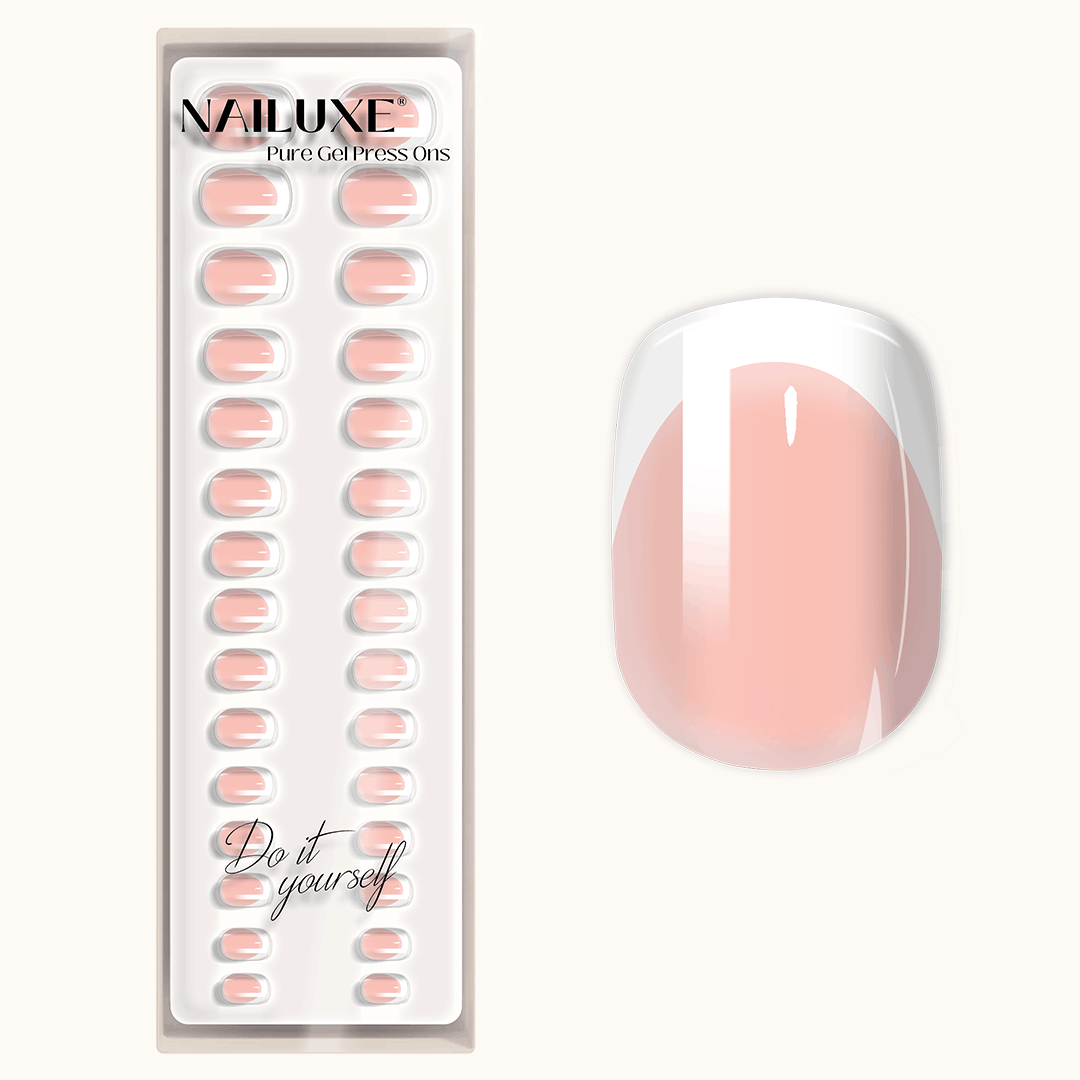 French Nail - Short Round - Pure Gel Press On