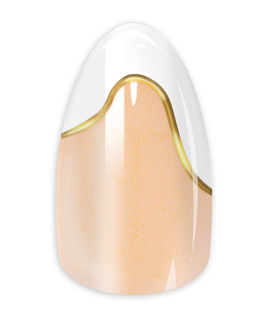 Short Almond FRENCH GOLD LINE