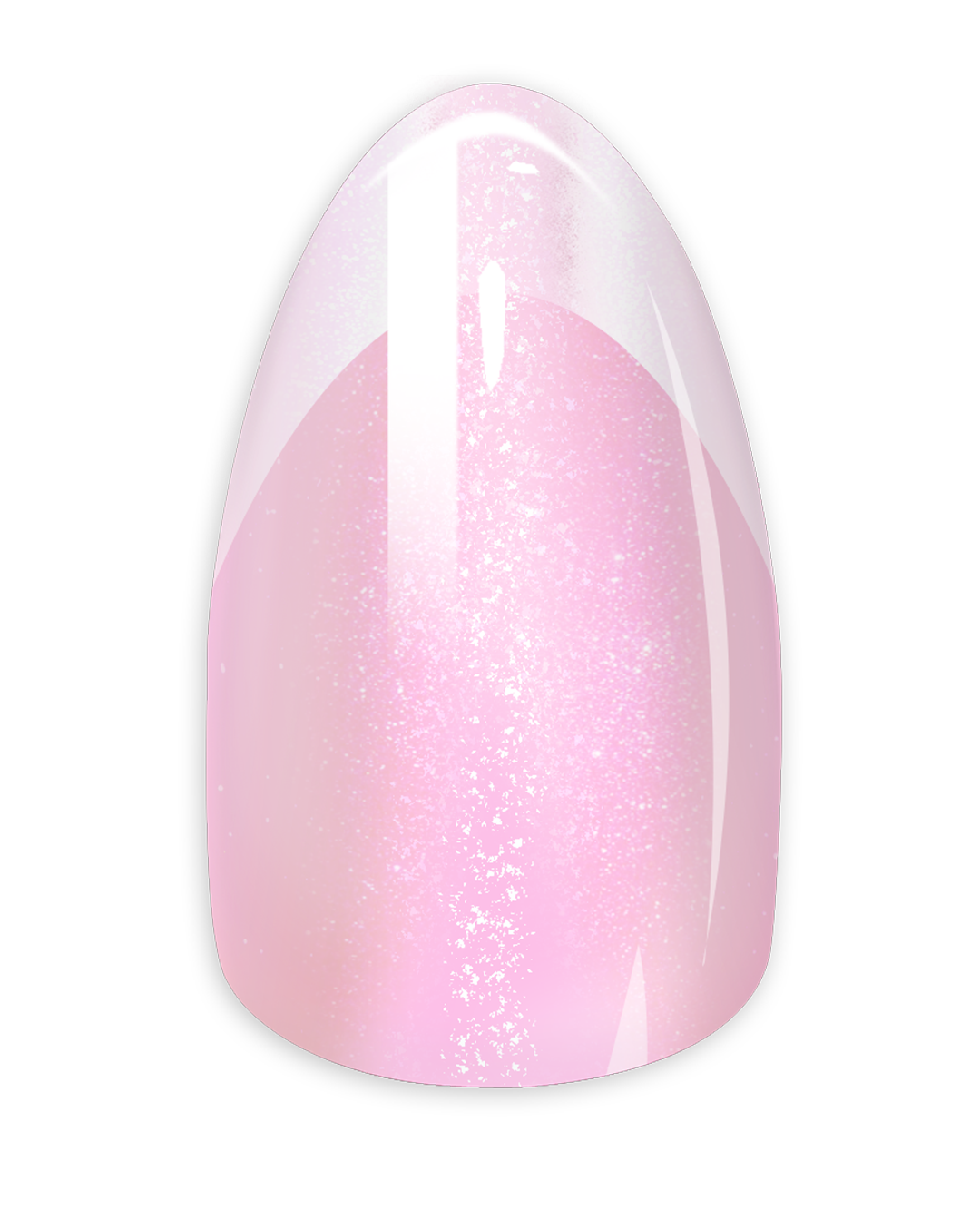 Short Almond FRENCH NAIL GLITTER