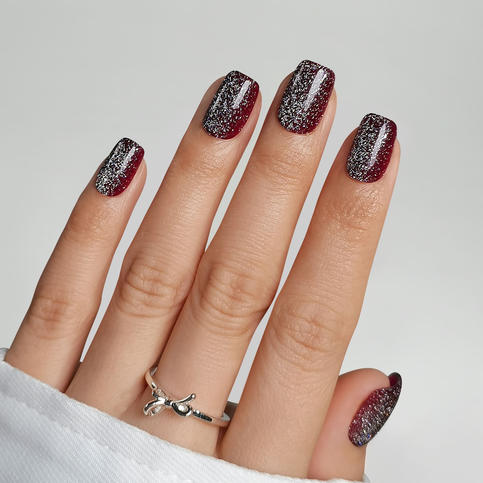 Vino Glitter - Short Square - Pure Gel Press On