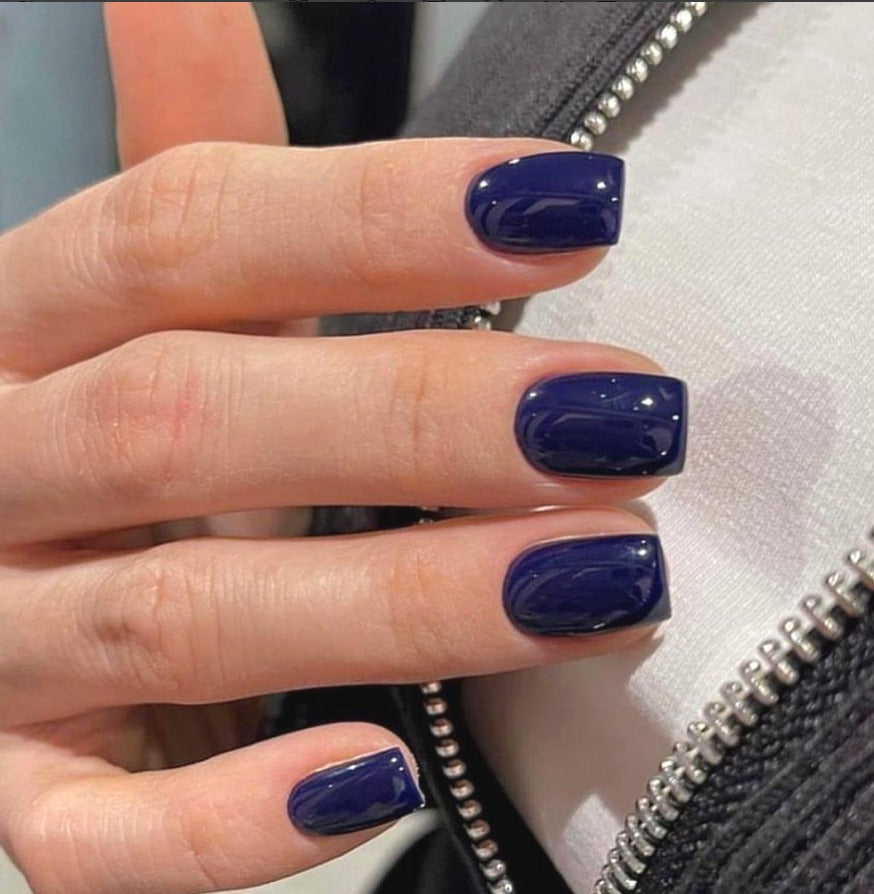 Deep Blue - Short Square - Pure Gel Press On