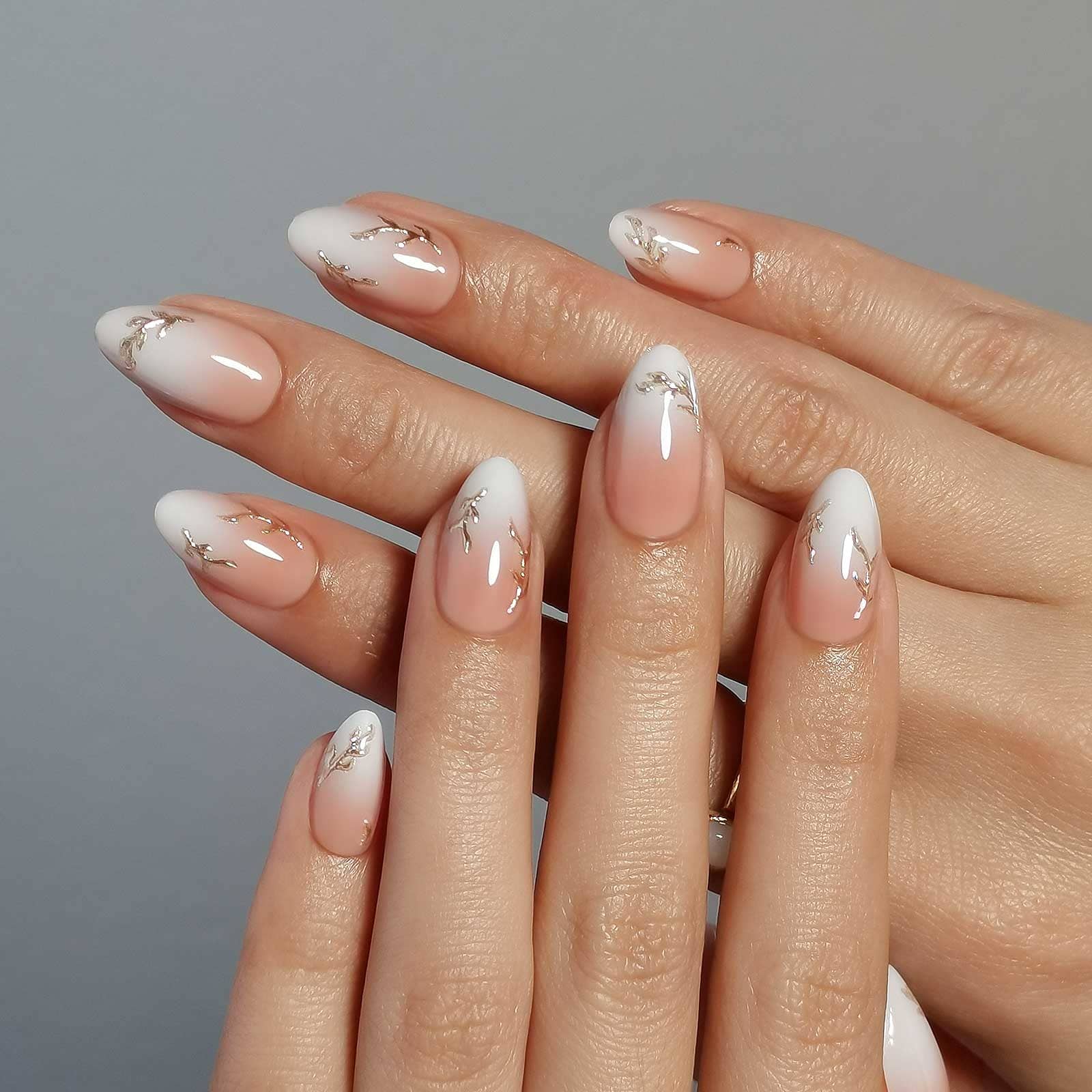 Baby Boomer Elegance - Short Almond - Pure Gel Press On