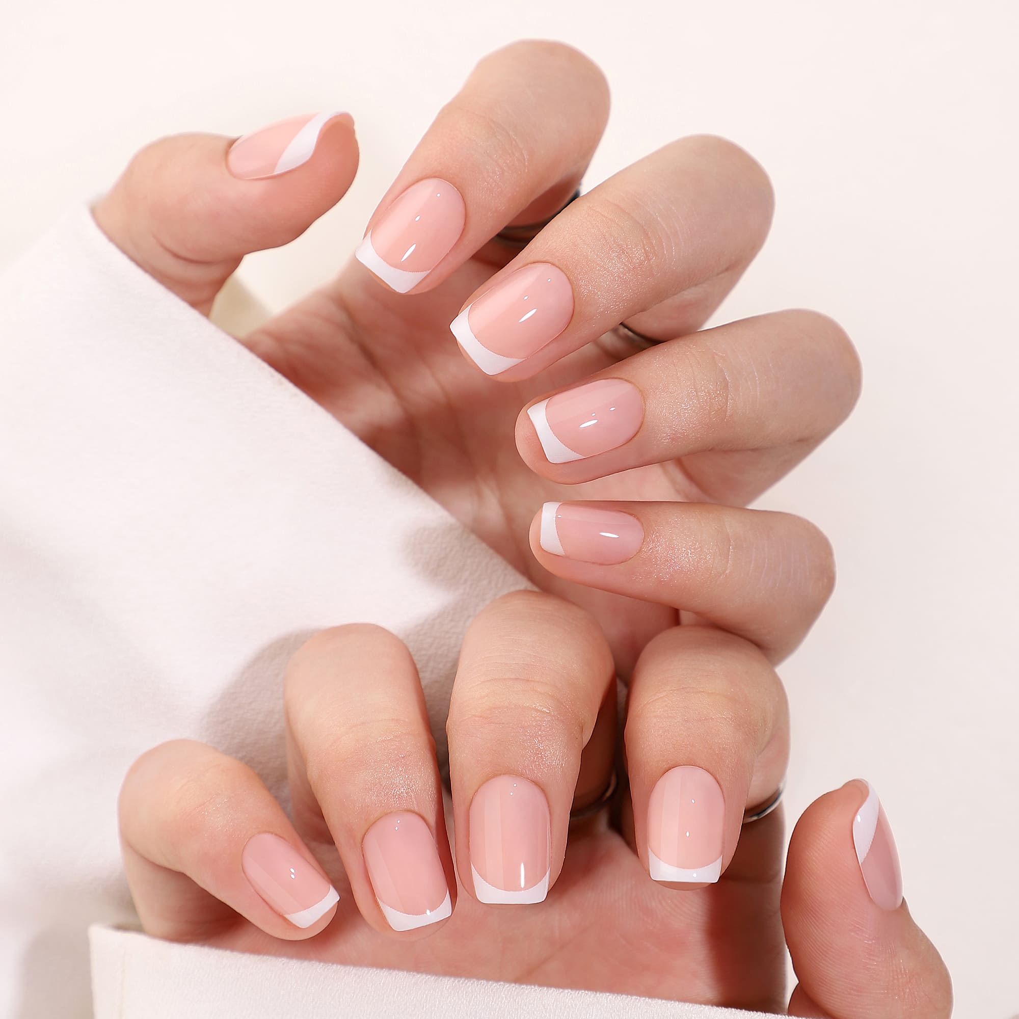 French Nail - Short Square - Pure Gel Press On