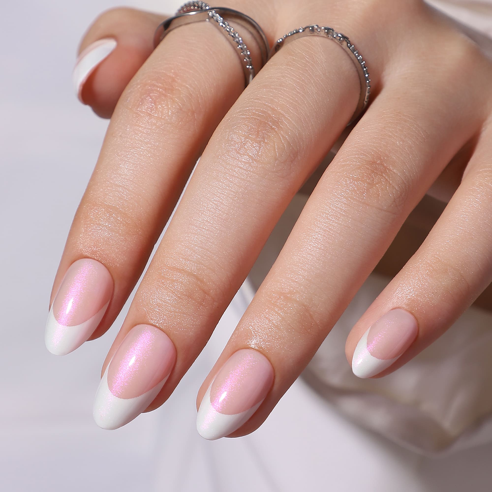 French Nail Glitter - Short Almond - Pure Gel Press On