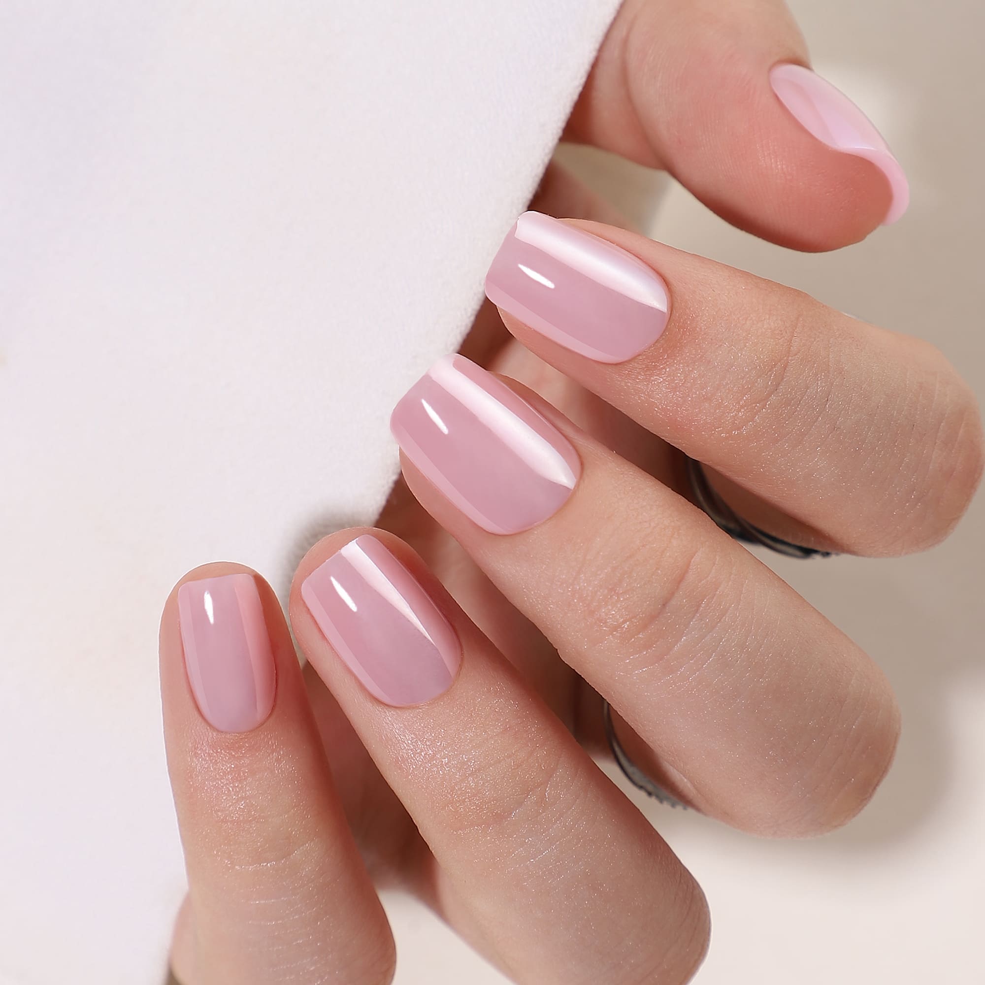 Rosé Charm - Short Square - Pure Gel Press On