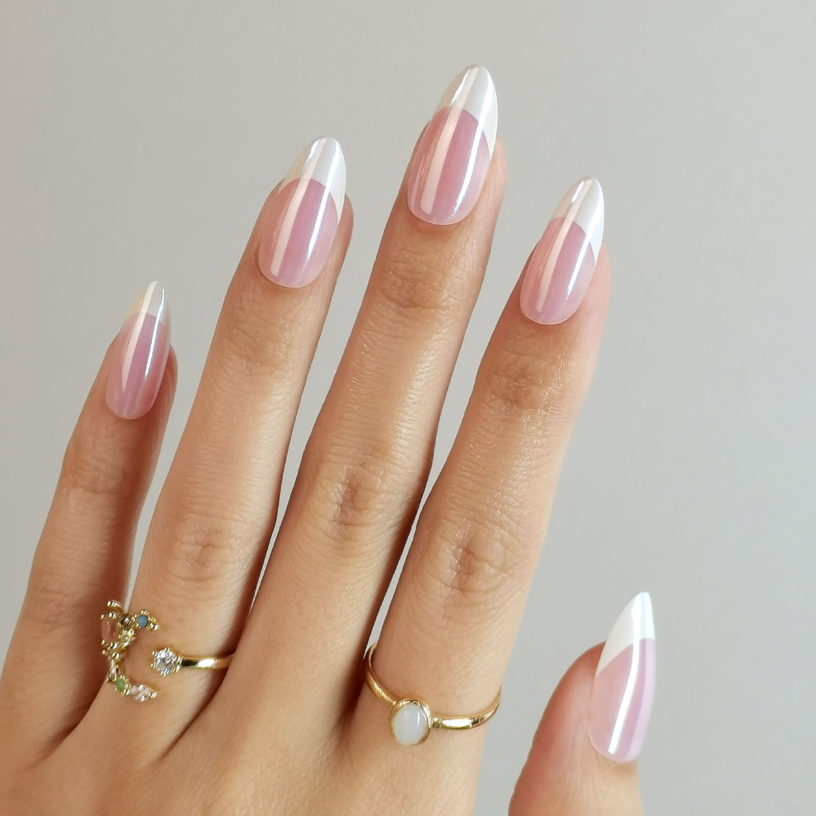 French Nail - Medium Almond - Pure Gel Press On