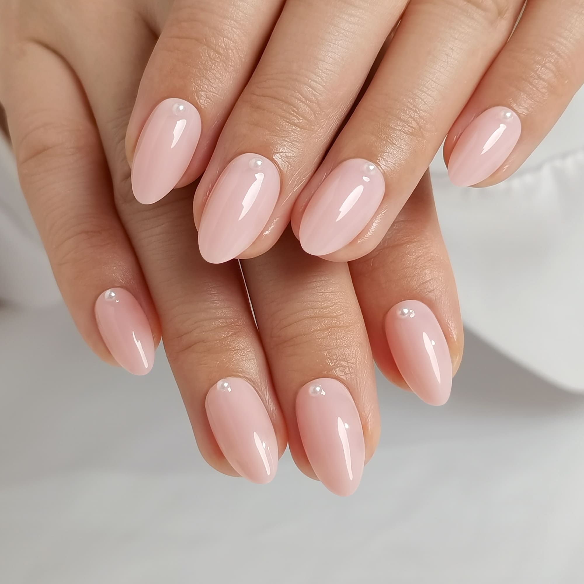 Blush Pearl - Short Almond - Pure Gel Press On