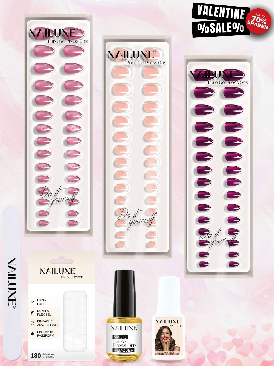 Valentine SALE Starter Set / Pure Gel Press Ons