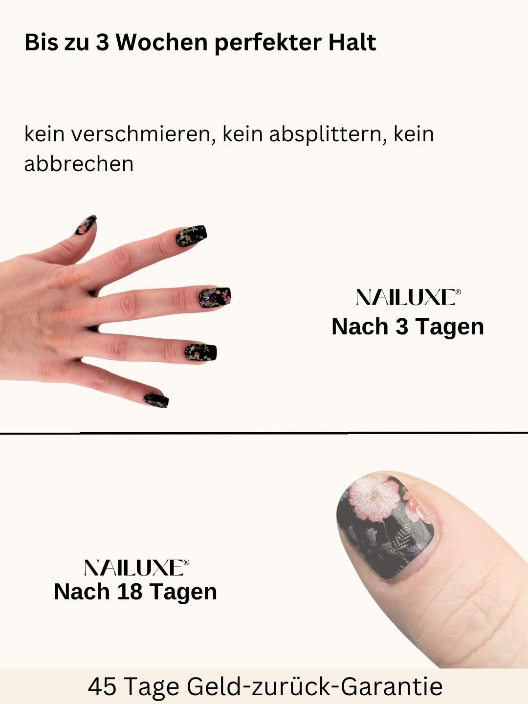 NAILUXE UV Gel Strips, bis zu 3 Wochen perfekter Halt, kein Verschmieren, kein Absplittern, kein Abbrechen