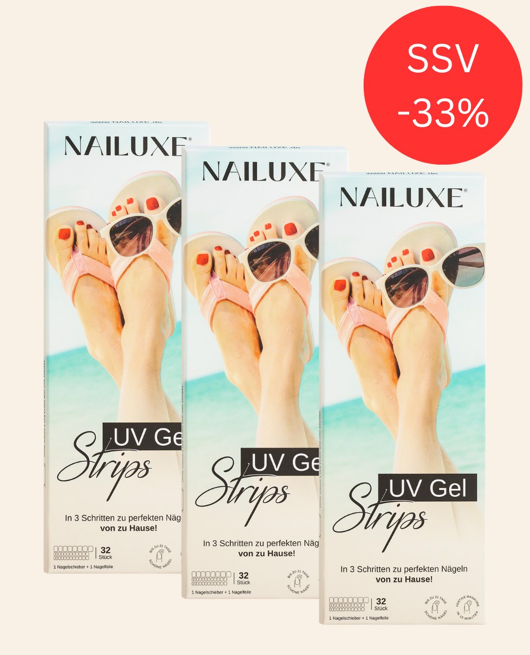 3er UV Pediküre Set - NAILUXE