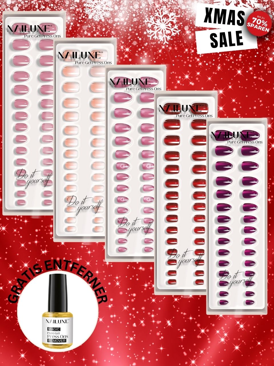 XMAS SALE 5er Pure Gel Press On Set