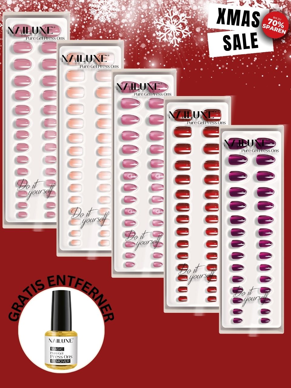 XMAS SALE 5er Pure Gel Press On Set