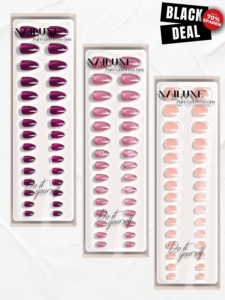 3er Pure Gel Press On Set